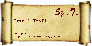 Sztrul Teofil névjegykártya